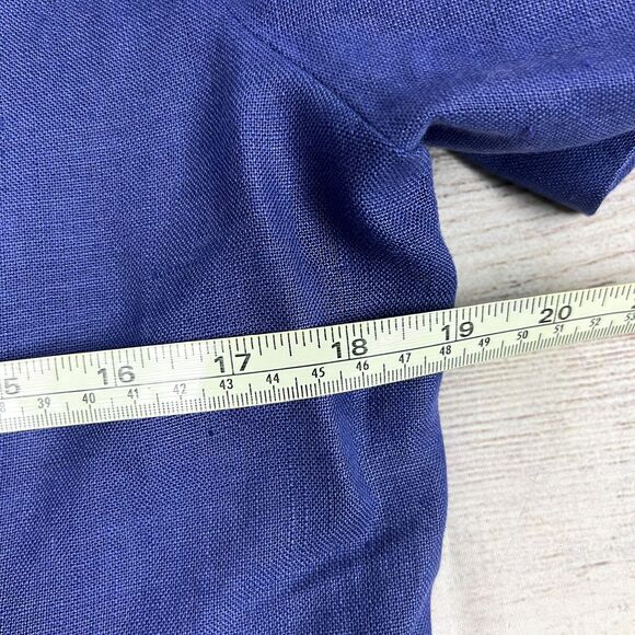 Vintage Brooks Brothers Blue Dress Linen Made In USA Sz 8 50s 60s Pearl Buttons - Picture 13 of 14